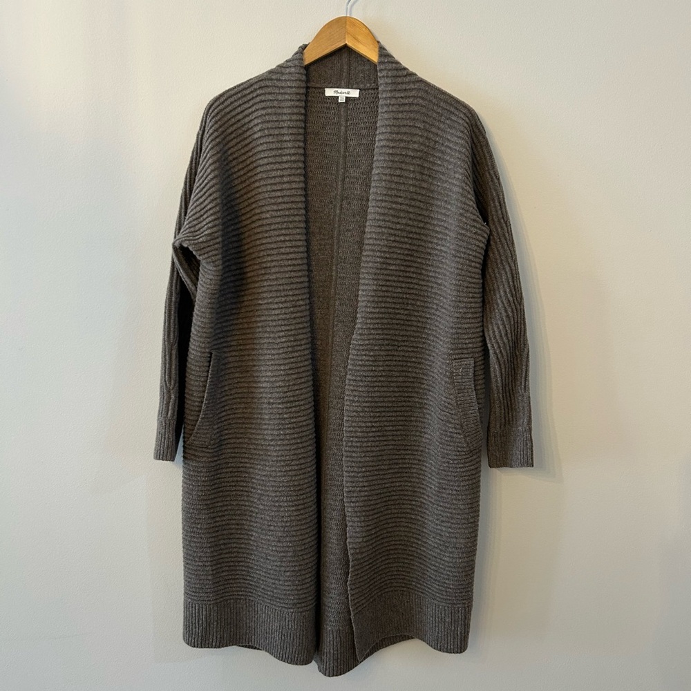 Madewell Fulton Sweater Coat in Heather Mink